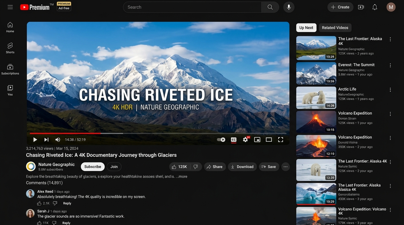 YouTube Premium 12 Months interface preview